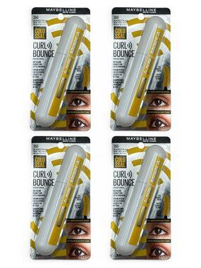 4 Pack Maybelline The Colossal Curl Bounce Mascara 0.33oz - 350 Blackest Black